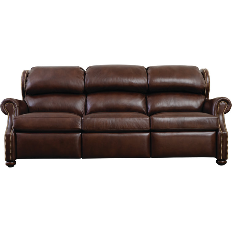 Stickley Durango 90" Genuine Leather Rolled Arm Reclining Sofa Perigold